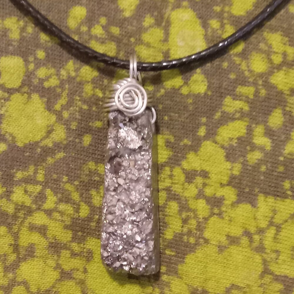 Handmade Pyrite Druzy Necklace